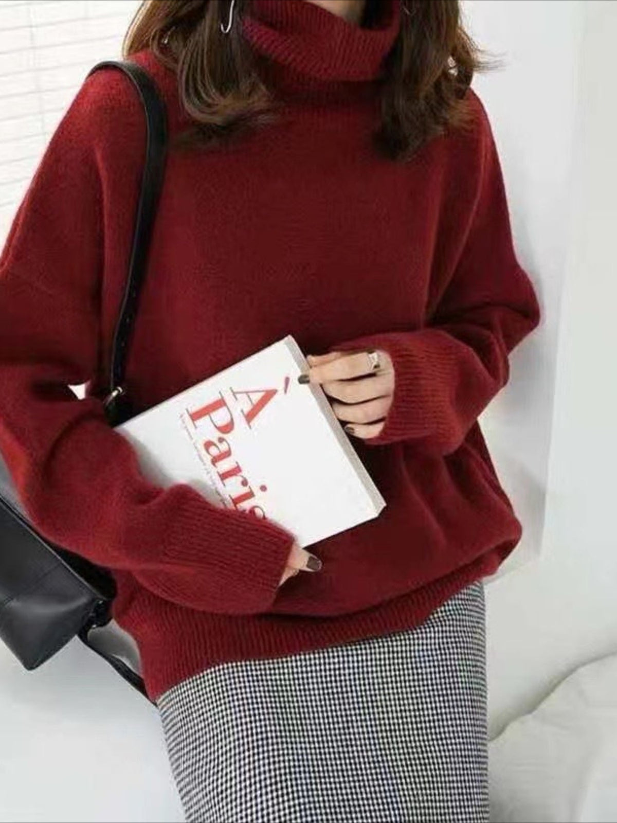Lazy Style Loose and Versatile Knitted Pullover Sweater