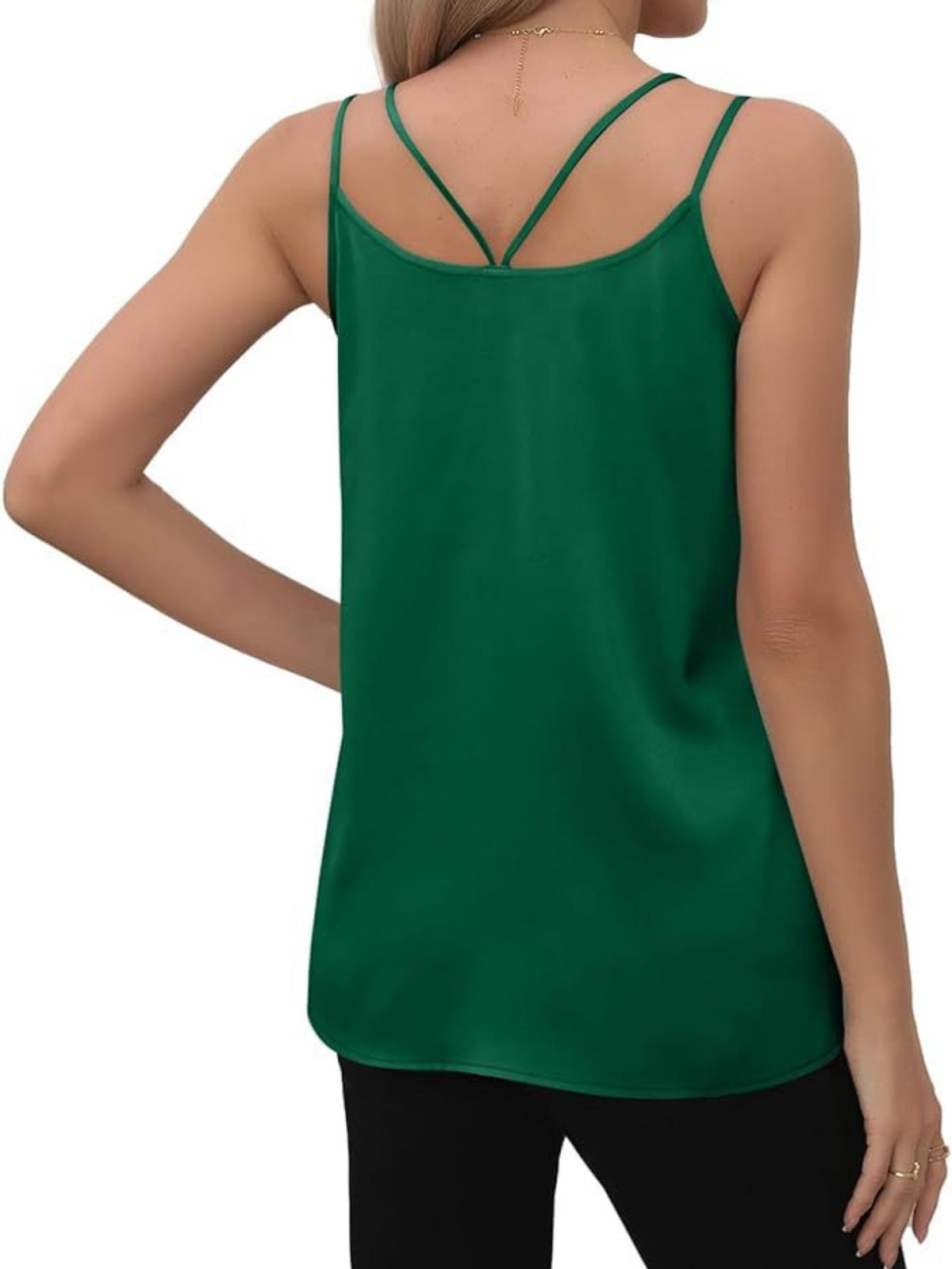Women's Casual V-Neck Solid Sleeveless Fashion Summer Loose Halter Top