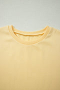 Yellow  Eyelet Lace Patchwork Sleeve Short 2pcs Outfit