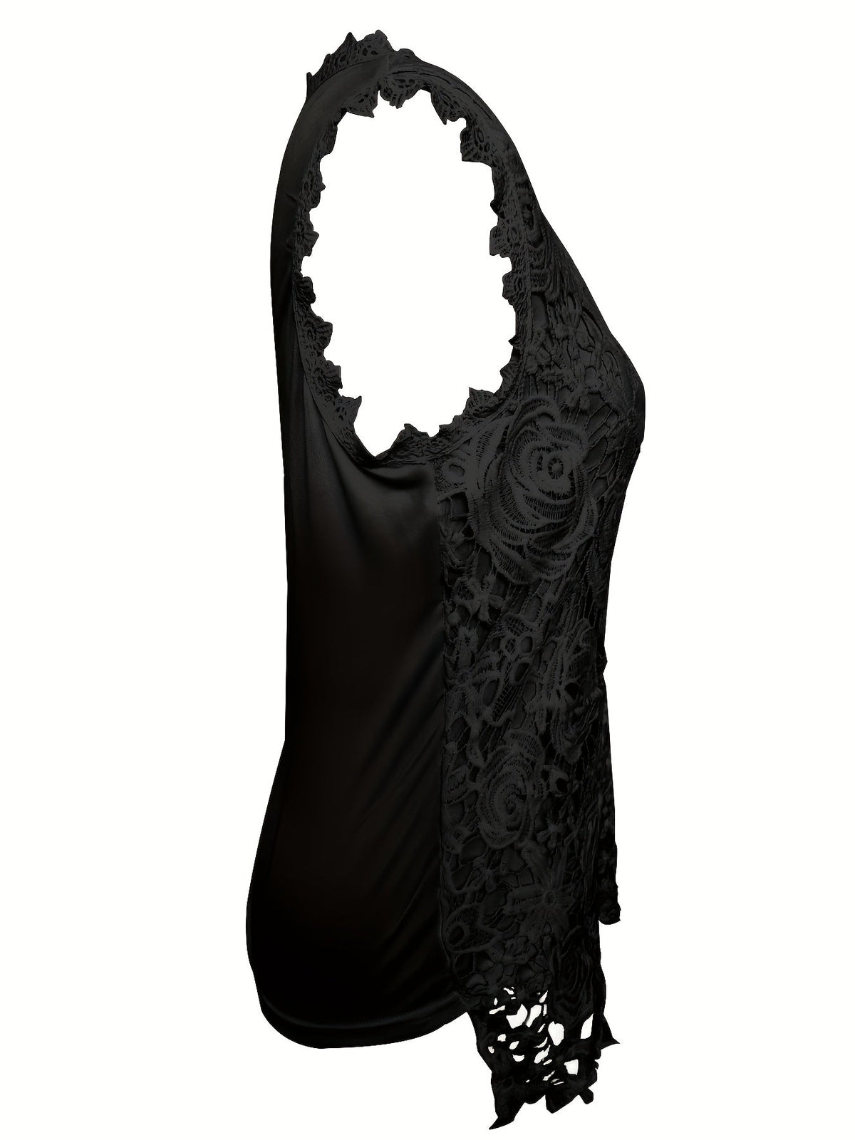 Sleeveless Lace Floral Square Neck Tank Top