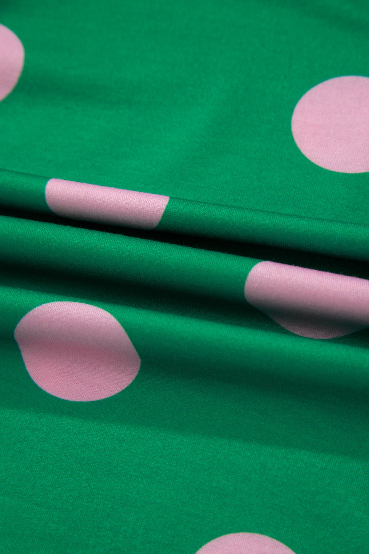 Green Polka Dot Print V Neck Tee Short Set