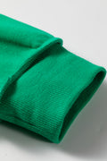 Bright Green Oversize Drop Shoulder Reversible Mock Neck Sweatshirt