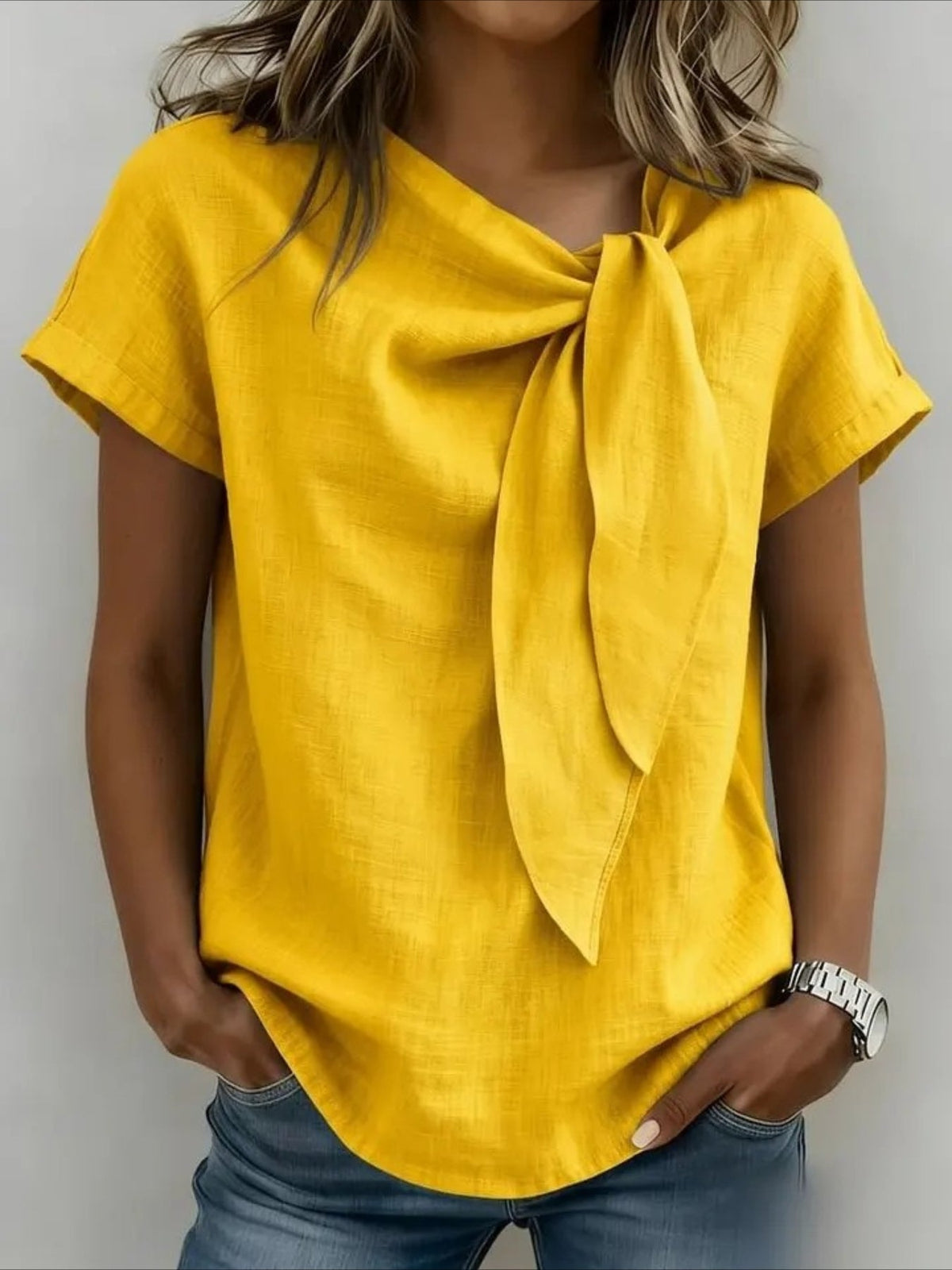 Solid Color Short Sleeve Fashion Casual T-shirt
