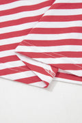 Red Nautical Tie Contrast Trim Round Neck T Shirt Mini Dress