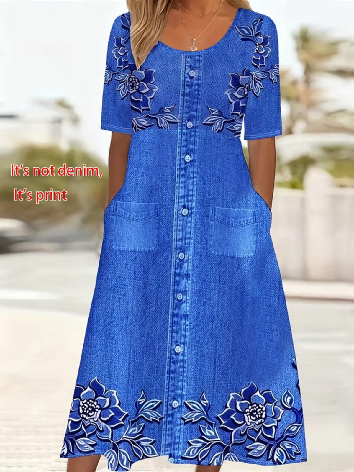 Short Sleeve Summer Floral Printing Crew Neck Daily Going Out Casual Maxi H-Line Shift Maxi Dress