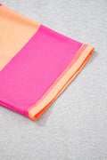 Pink Half Zipper Placket Bracelet Sleeve Top Casual Shorts Set