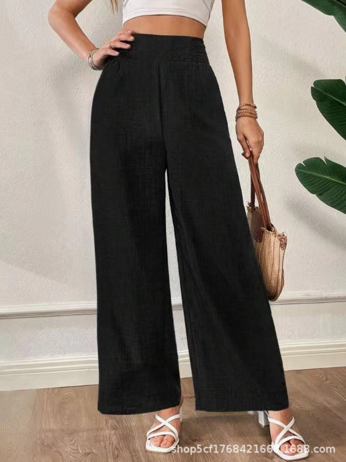 2024 Casual Wide Leg Pants with Belt