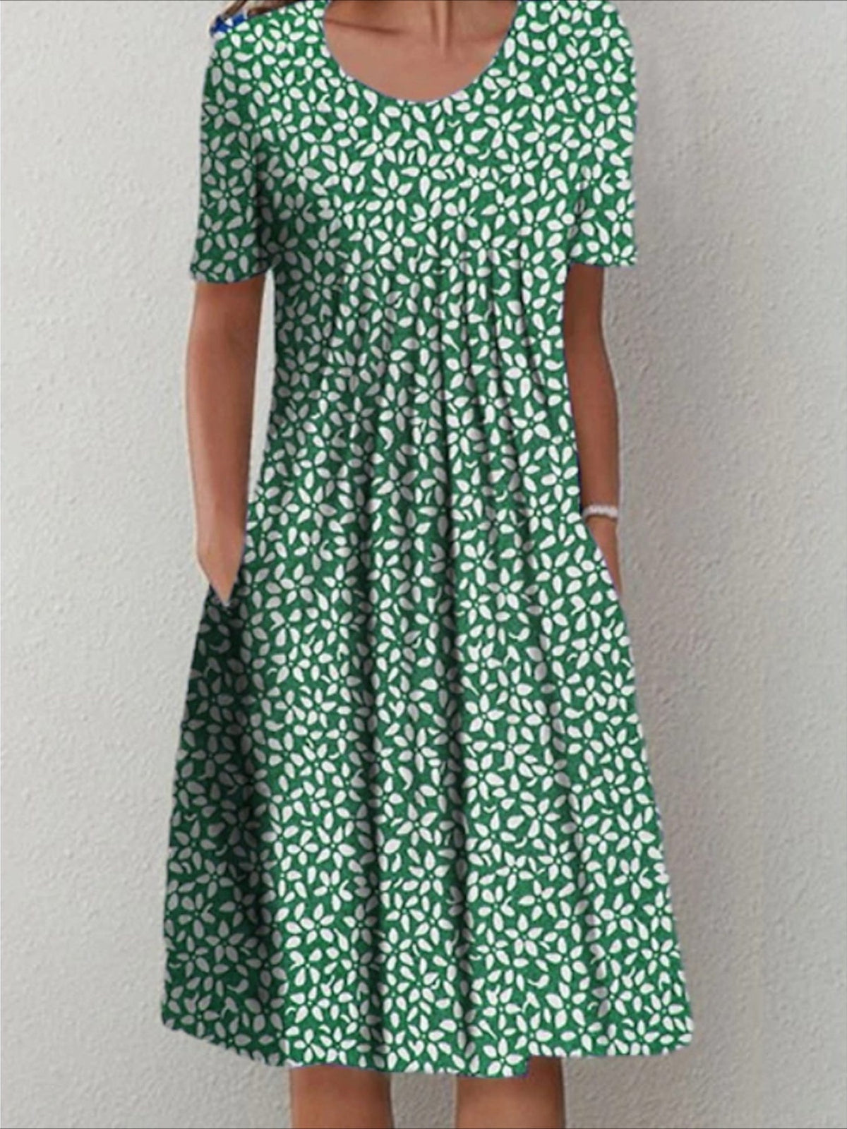 Casual Vacation Commute Floral Print Round Neck Short Sleeve Dress