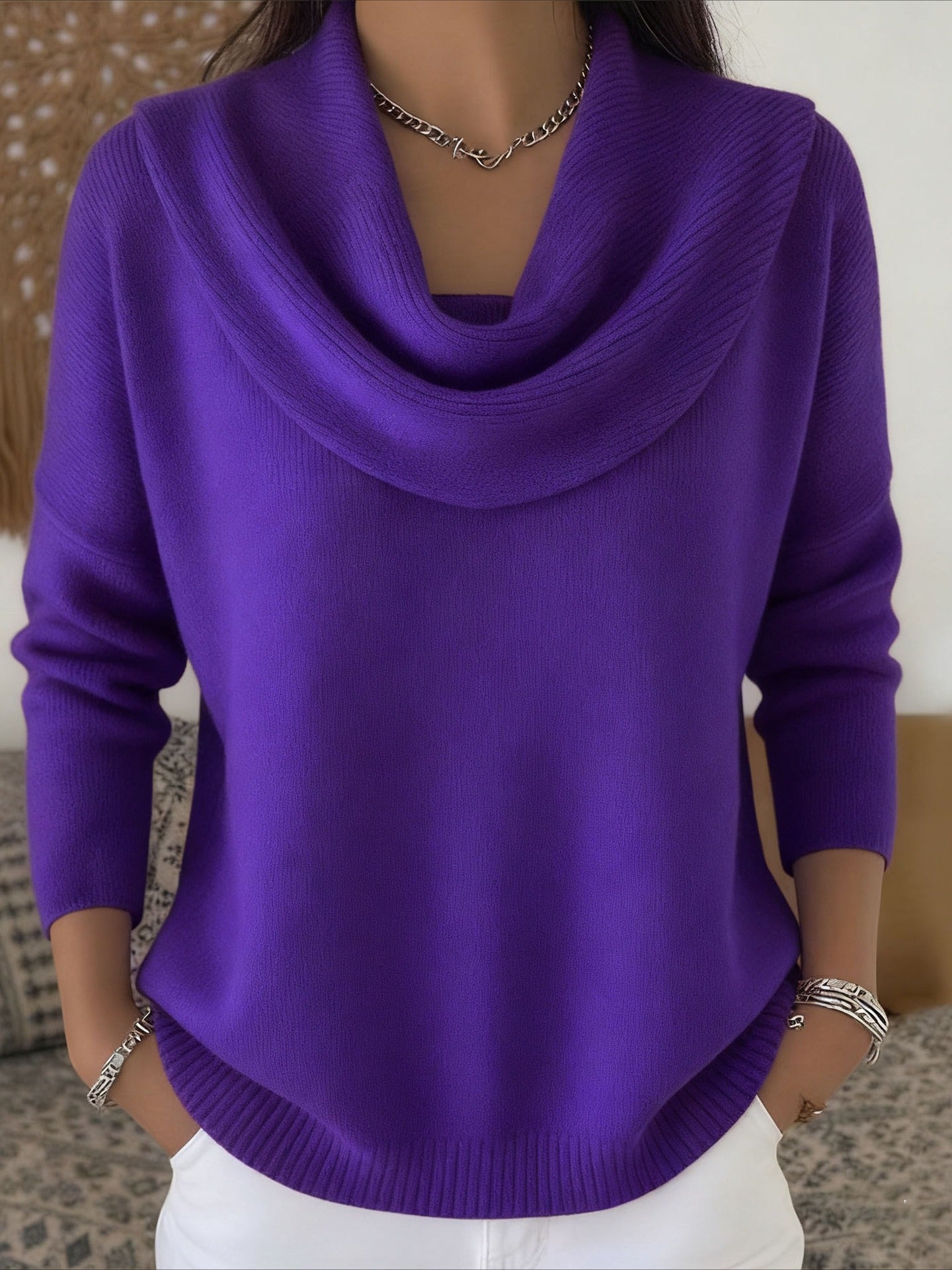 Crew Neck Long Sleeve Casual Sweater