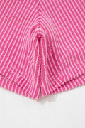 Sachet Pink Leopard Trim Twist Ribbed Short Set