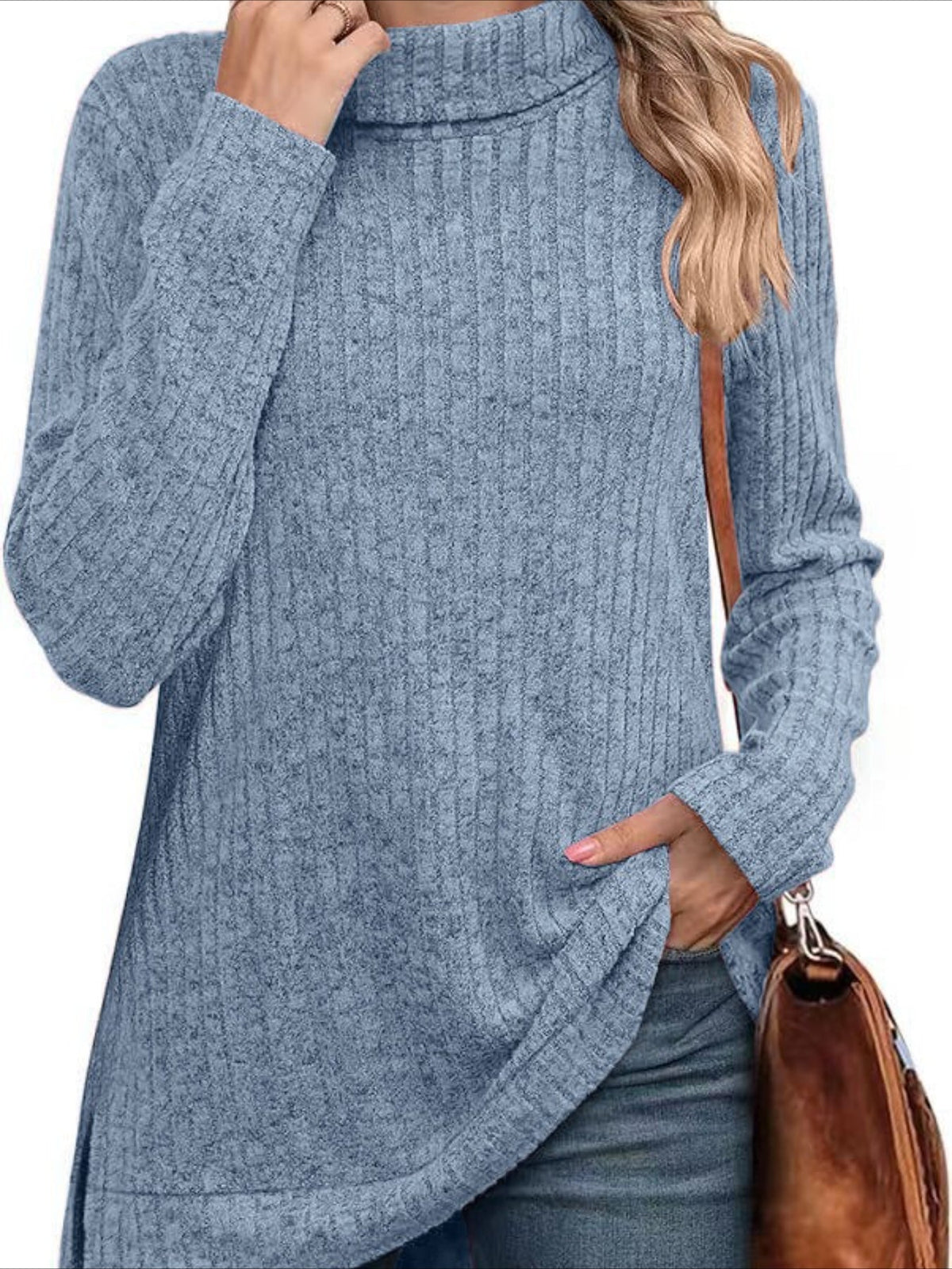 Pullover Turtle Neck Long Sleeve Sweater
