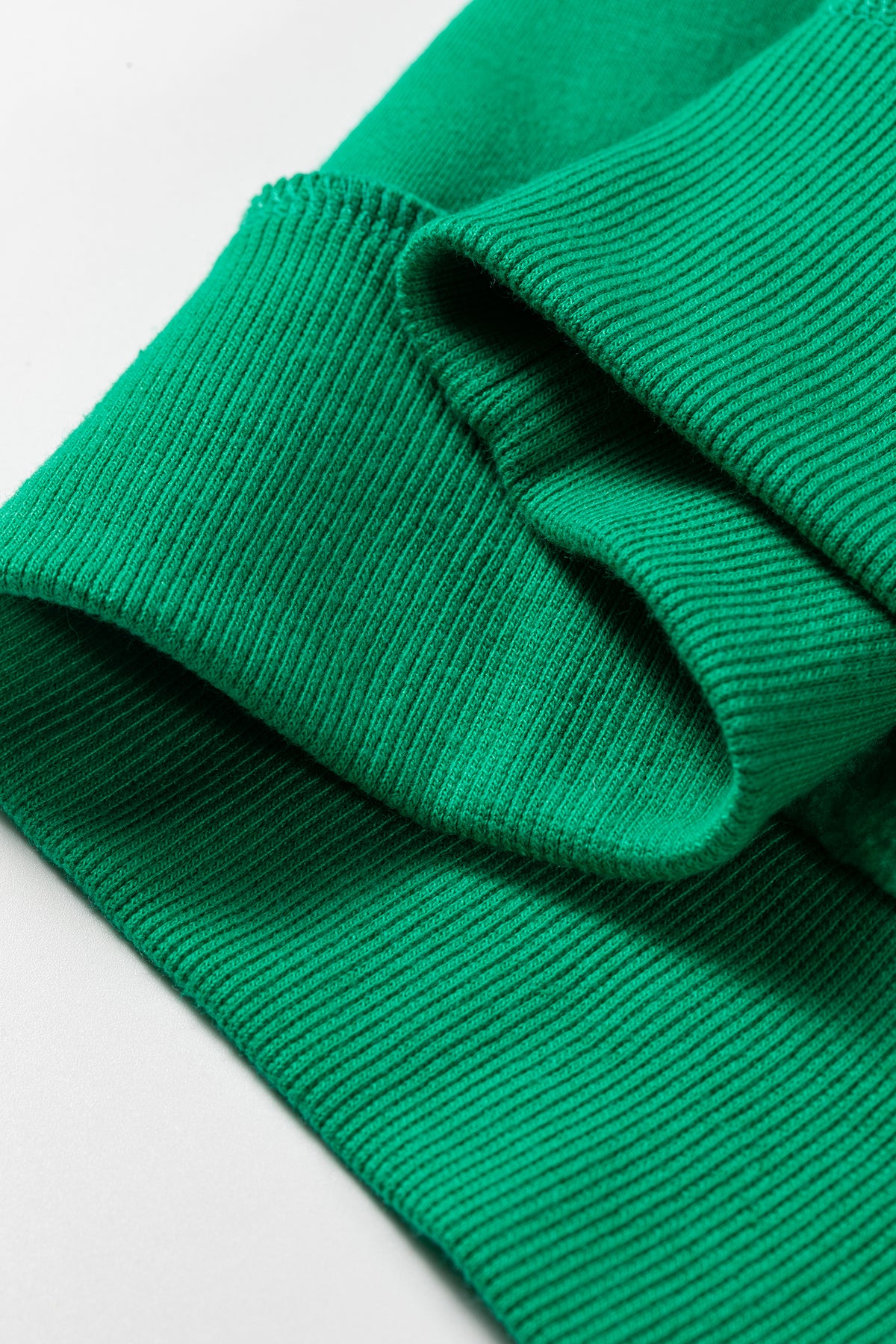 Bright Green Oversize Drop Shoulder Reversible Mock Neck Sweatshirt