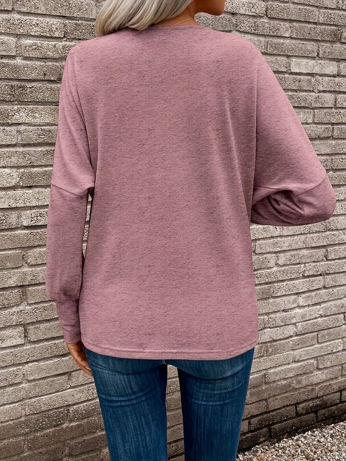 Solid Cowl Neck T-shirt, Casual Long Sleeve Top