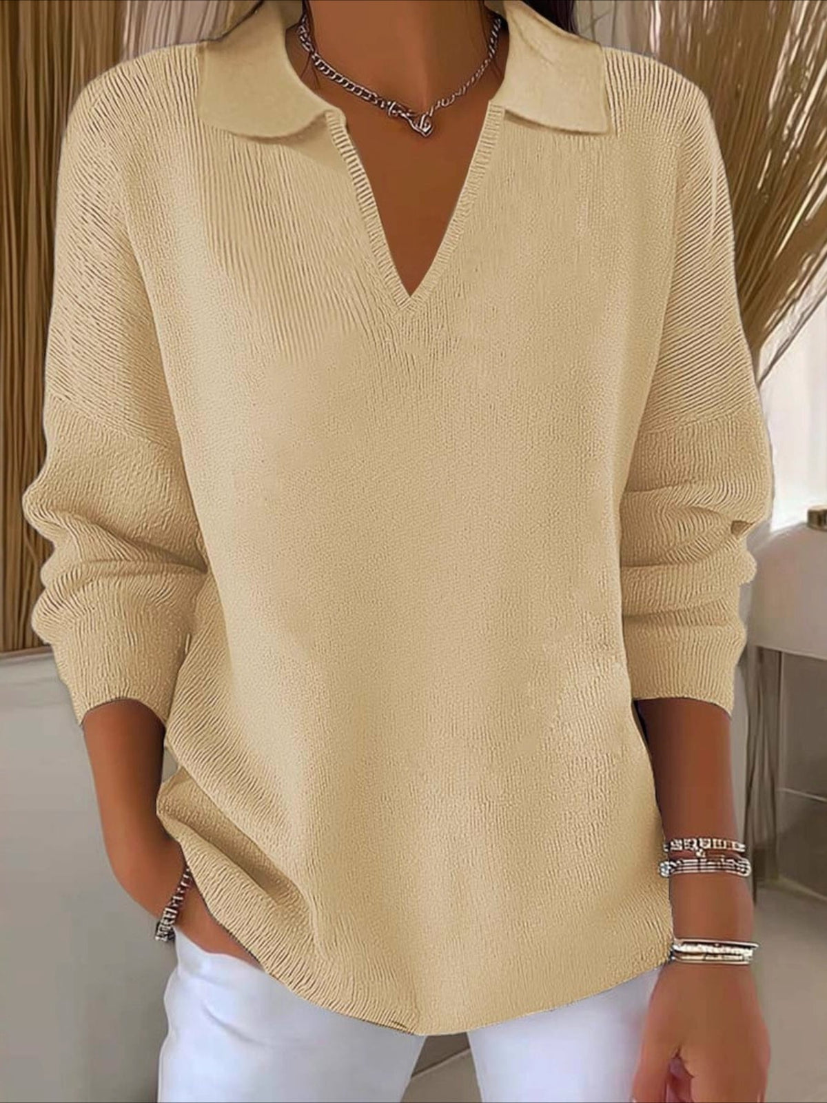 Classic Casual Lapel Sweater