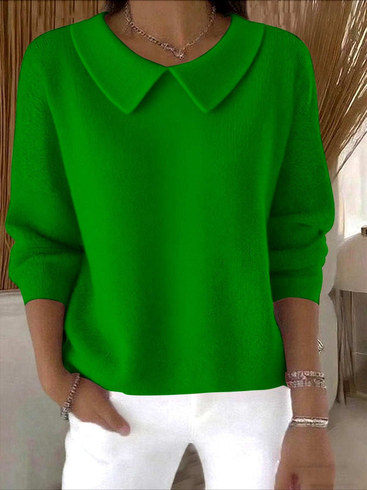 Plain Long Sleeve Comfy Casual Sweater