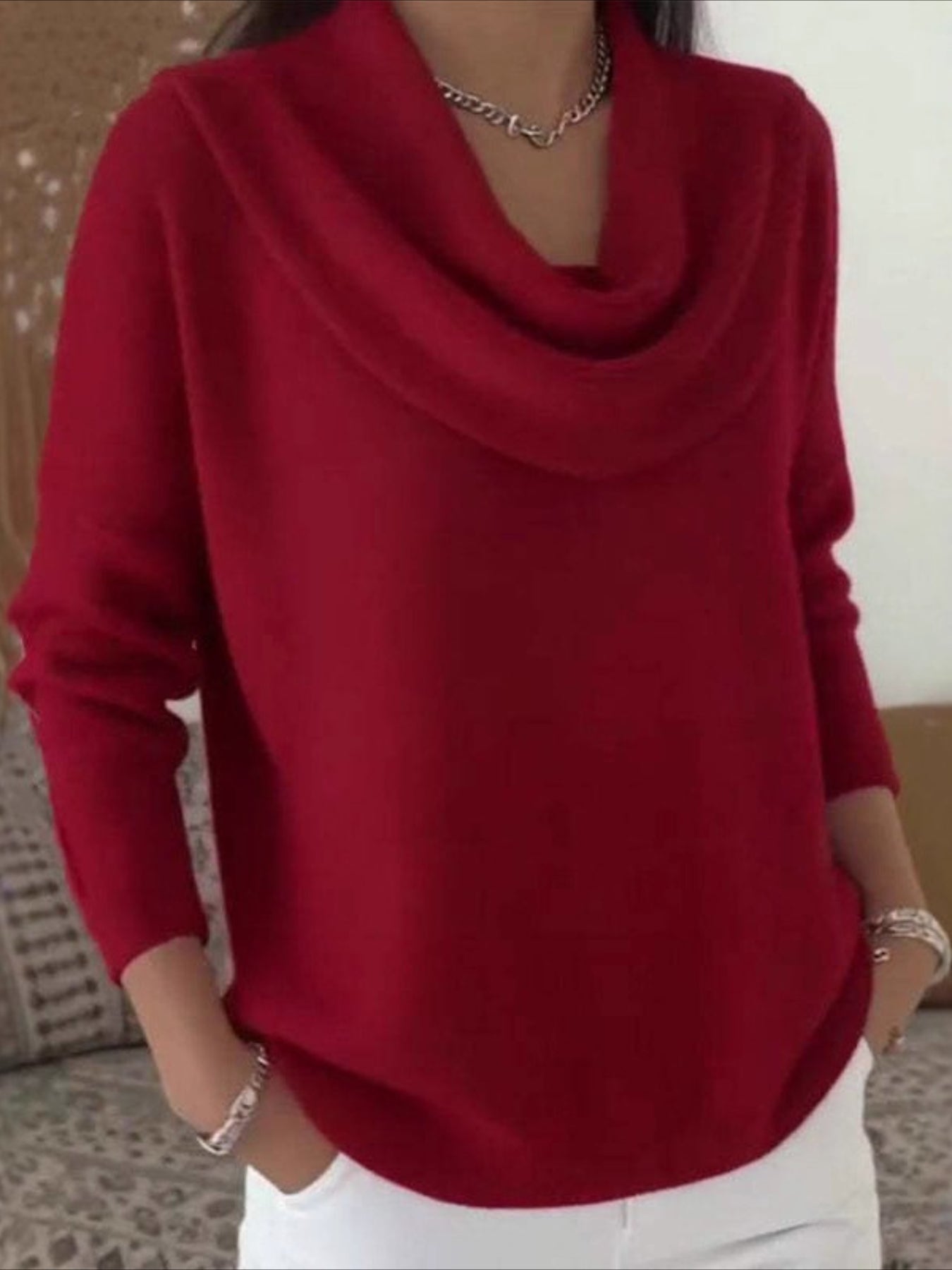 Crew Neck Long Sleeve Casual Sweater
