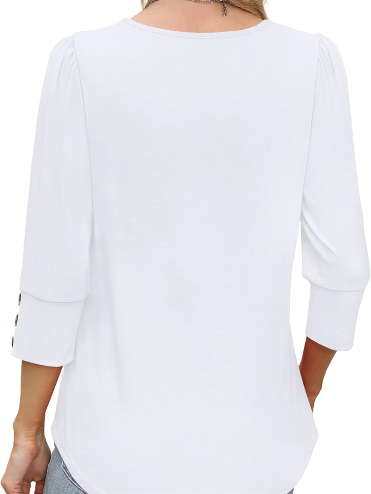 3/4 Sleeve with Buttons Dressy Casual Blouses