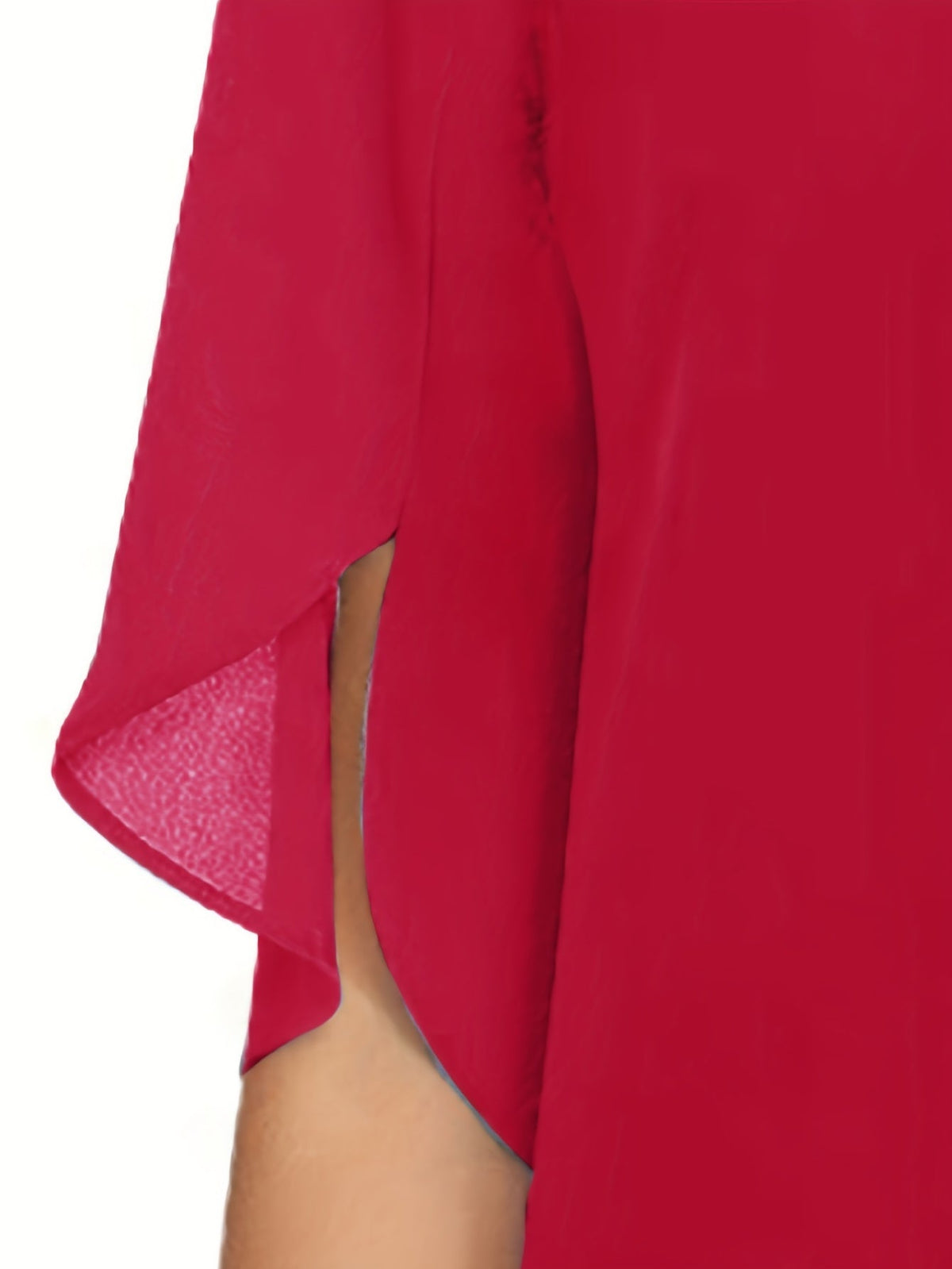 Elegant Top, Women's Plain Button Decor Half Sleeve V Neck Slight Stretch T-shirt