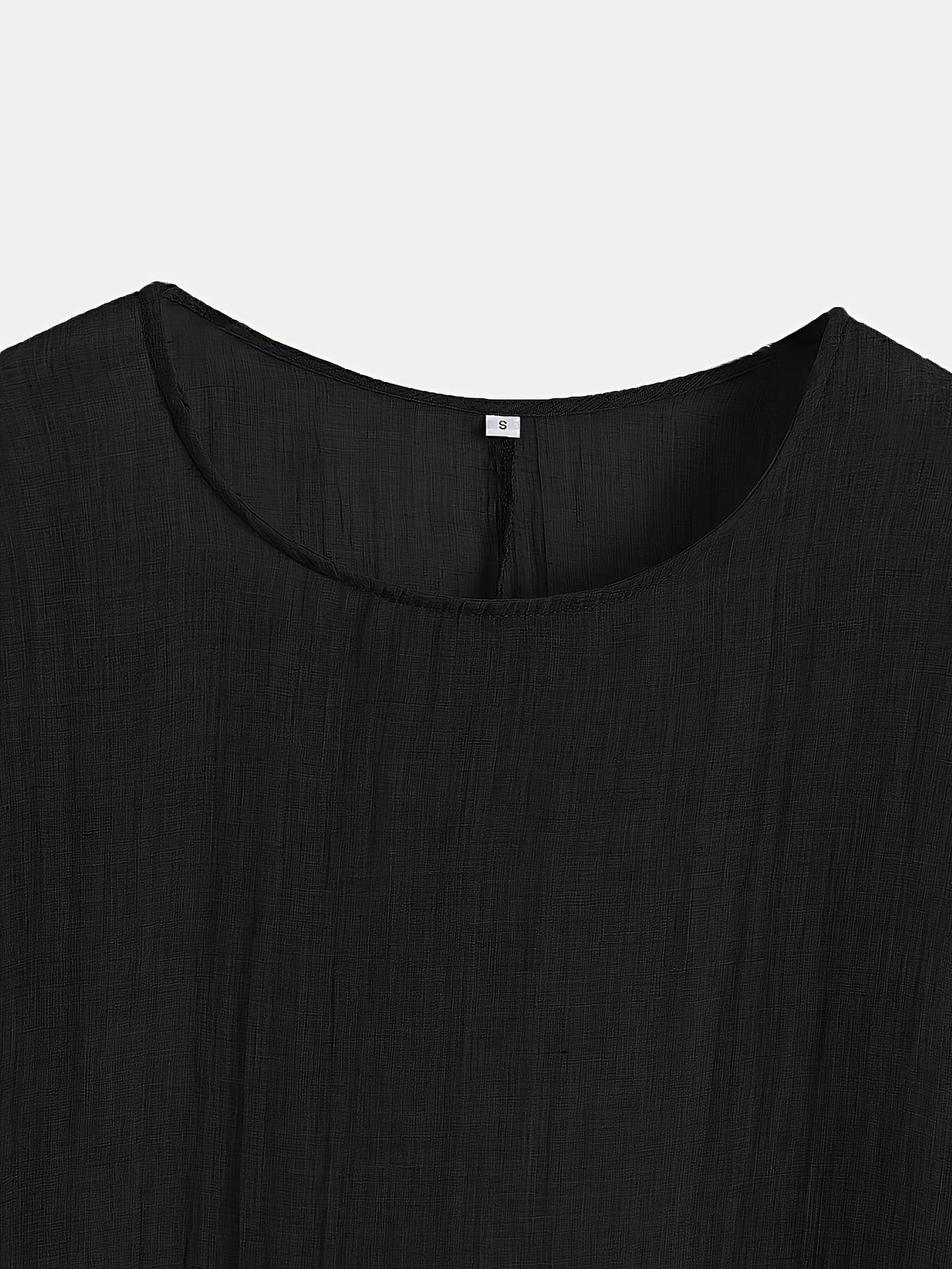 Solid Crew Neck T-Shirt, Casual Short Sleeve Loose Comfy Top