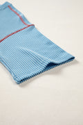 Beau Blue USA Graphic Half Sleeve Loose Ribbed Top