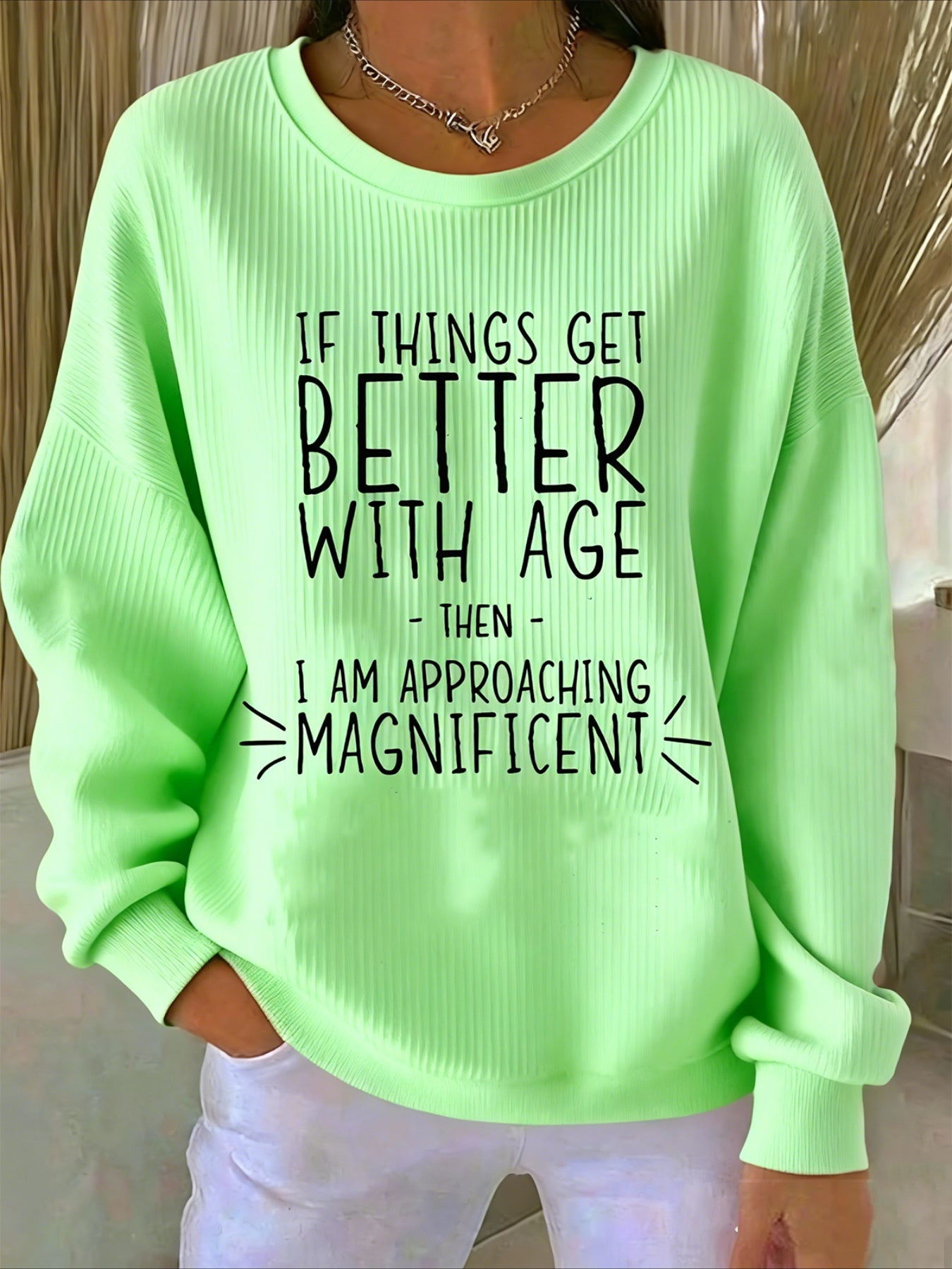 Printing Crew Neck Floral Long Sleeve Sweater Hoodie