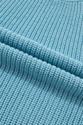 Mist Blue Exposed Seam Detail Half Sleeve Loose Sweater
