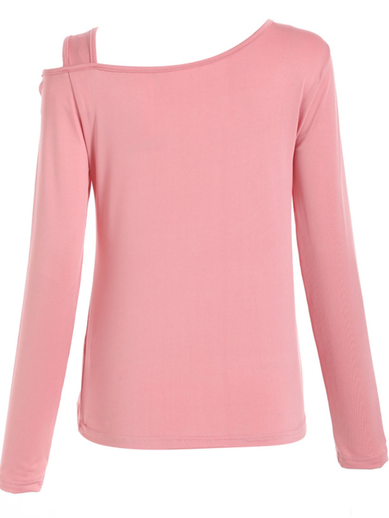 Chic Cold Shoulder Cut Out Asymmetrical Long Sleeve T-Shirt , Comfortable Casual Wear