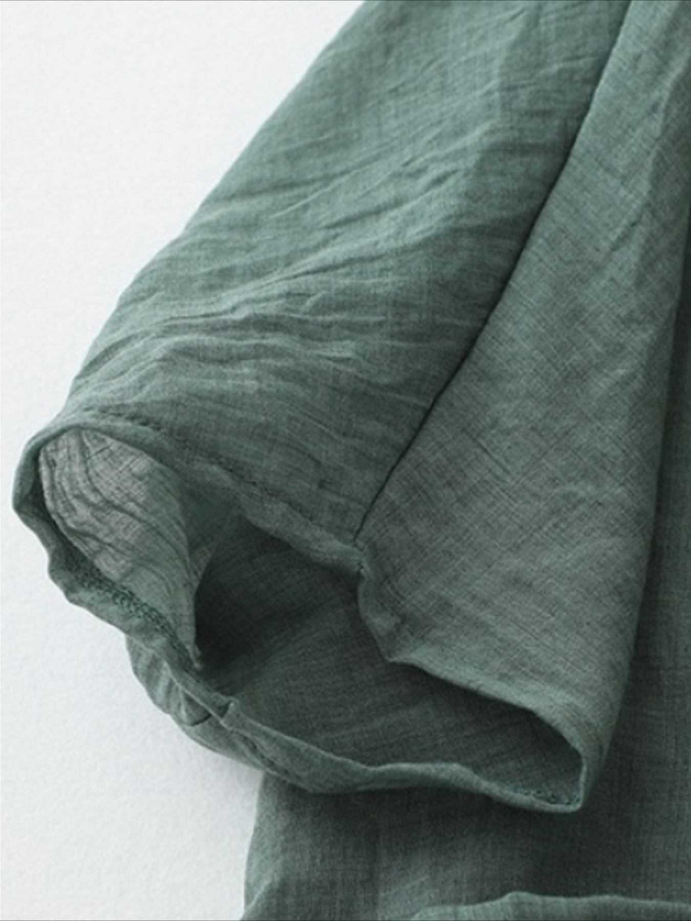 Long Loose Fit Casual Front Opening Short Sleeved and Linen Cover Lightweight and Linen Cardigan