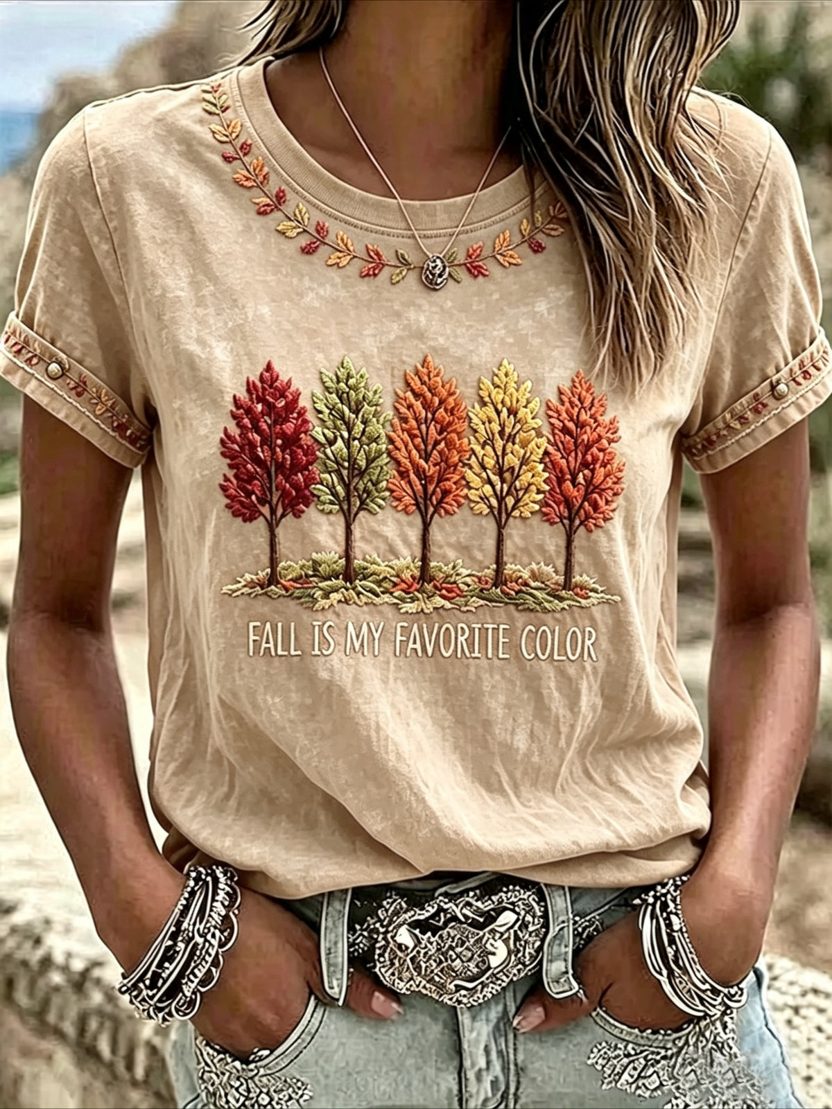 100% Cotton Floral Print Short Sleeve Crew Neck Top