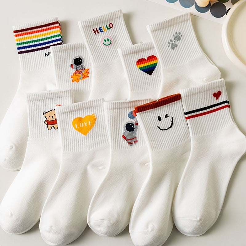 Academic Style Stocks, Cute & Soft Crew Socks, Stylish Korean Fashion Aesthetic