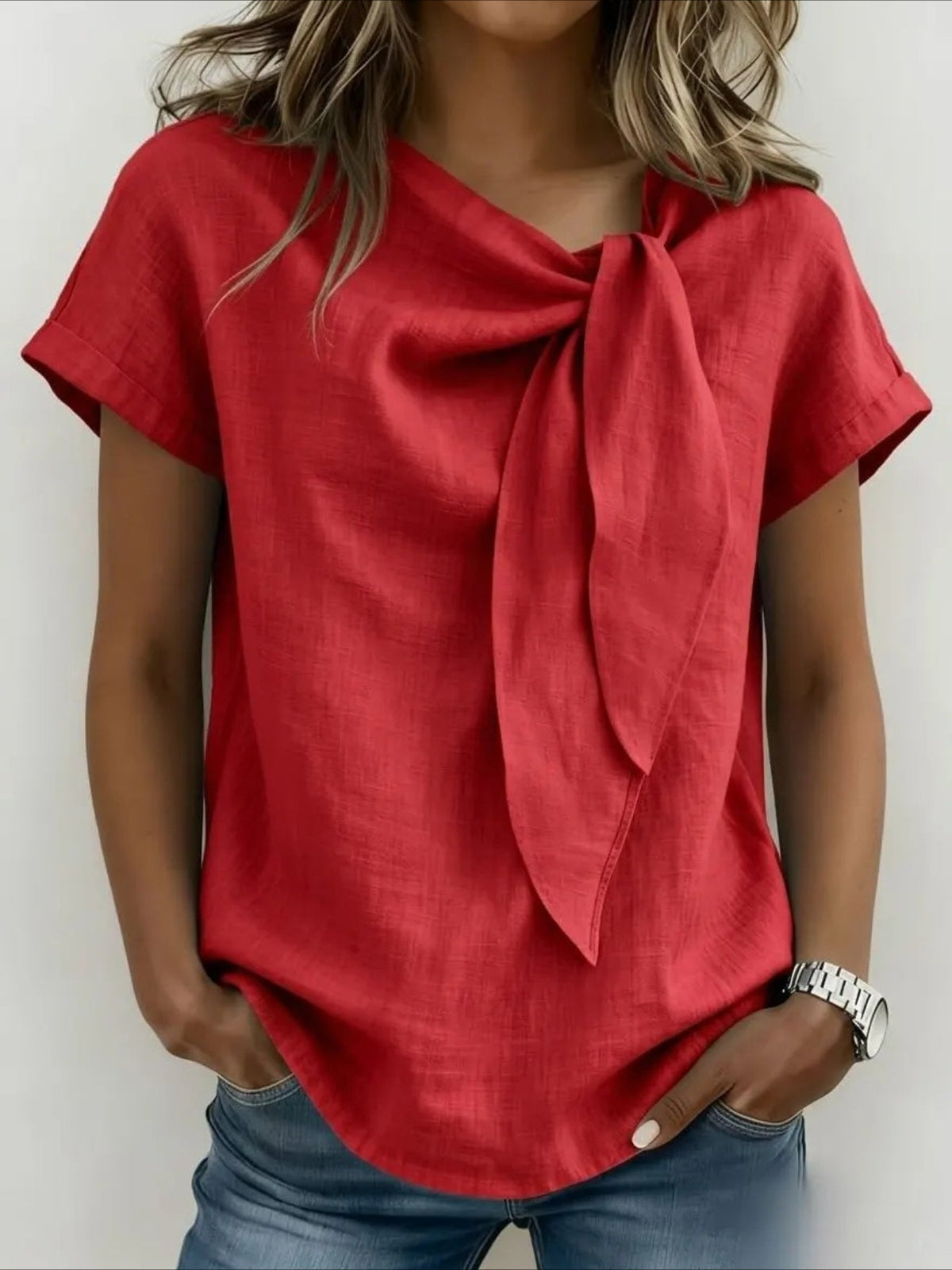 Solid Color Short Sleeve Fashion Casual T-shirt