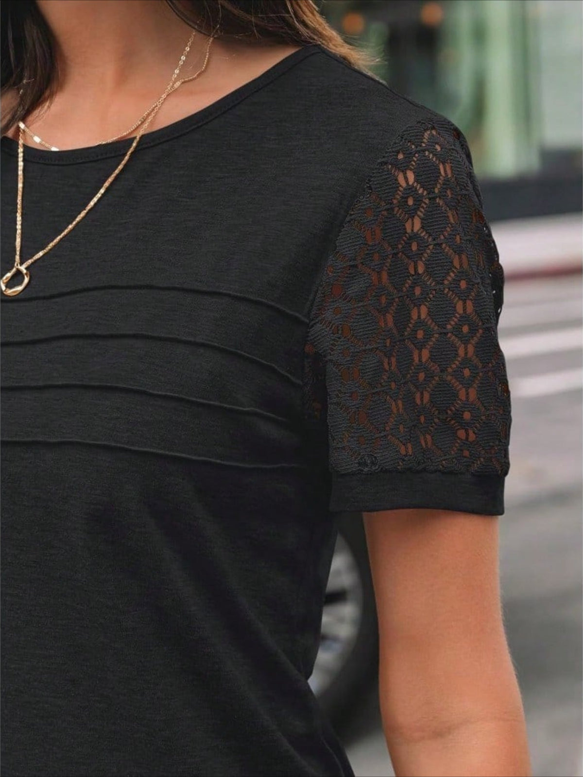 Skeleton Short Sleeve Shirts Lace Tops
