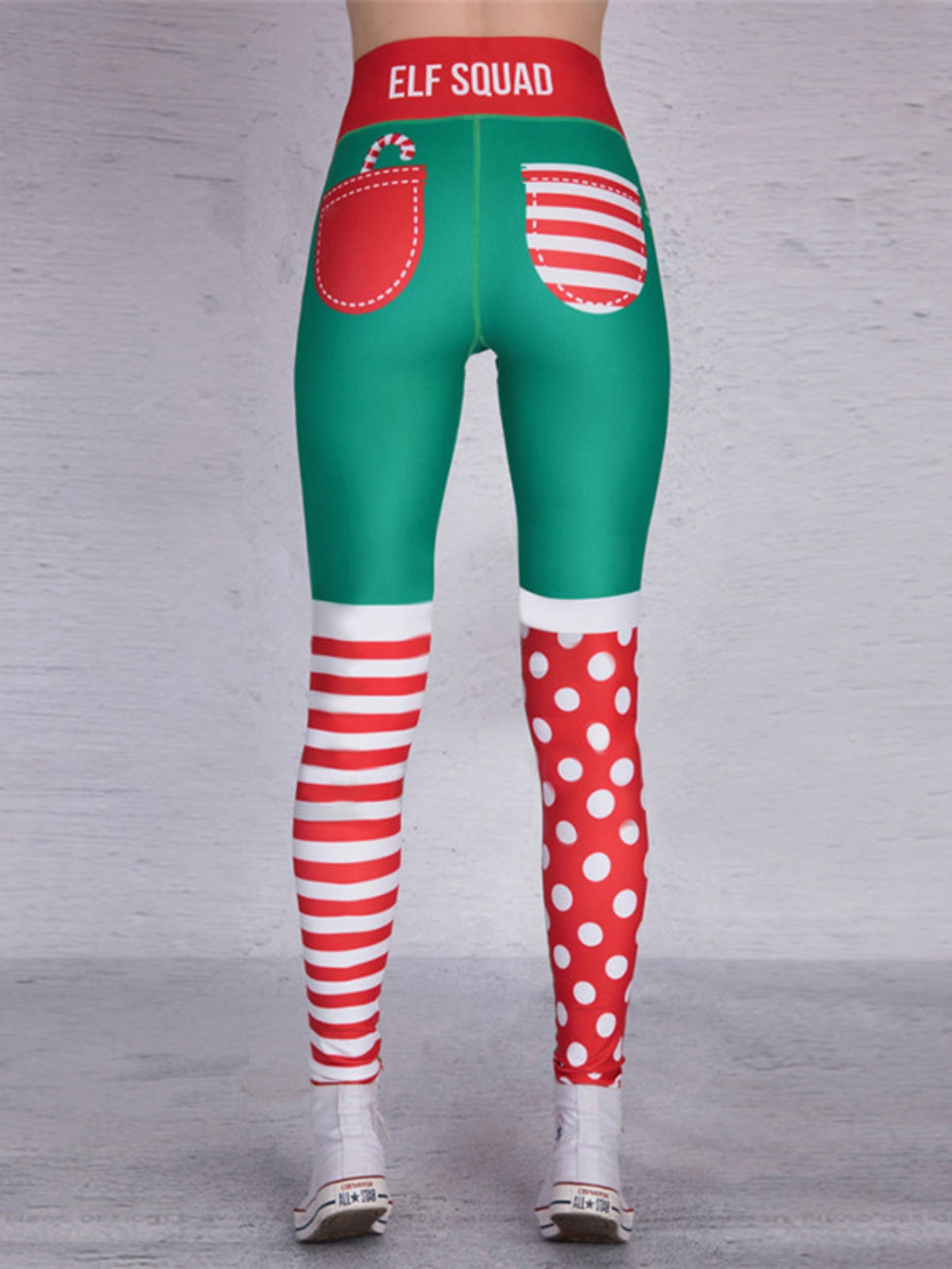 Women's Christmas High Waist Yoga Leggings, Long Length Athletic Pants with Festive Pattern