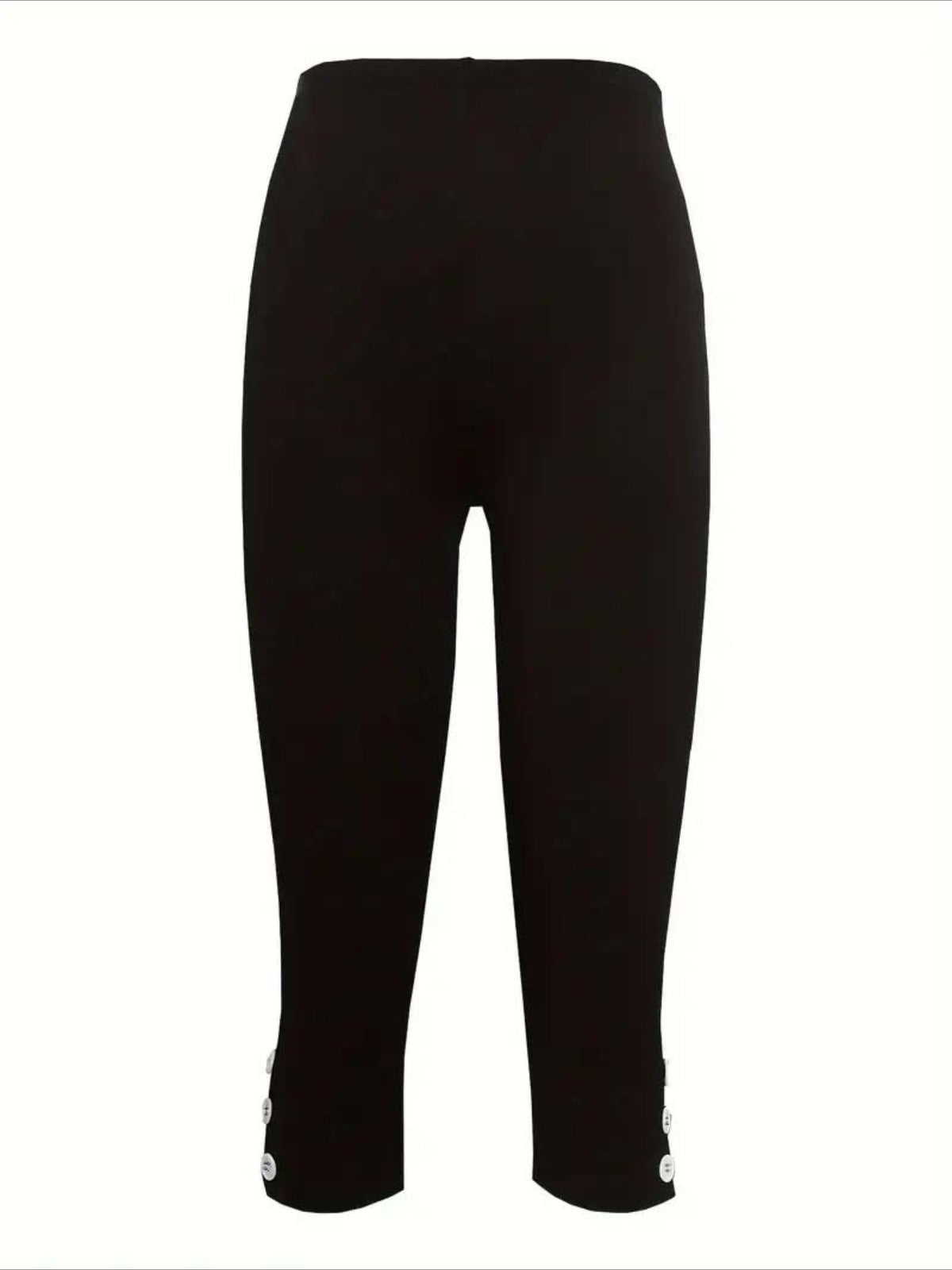 Slim Crop Casual Tights Calf-Length Natural Plain Split Quick Dry Soft Chinos