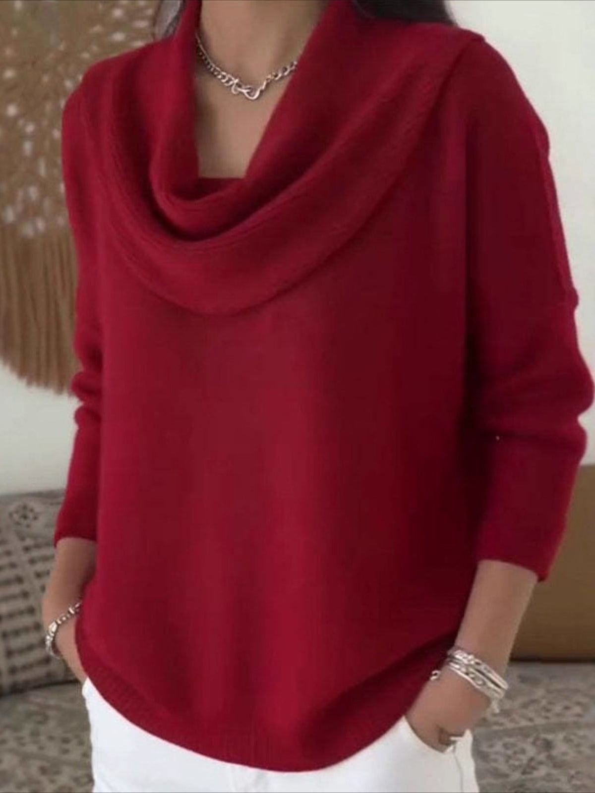 Crew Neck Long Sleeve Casual Sweater