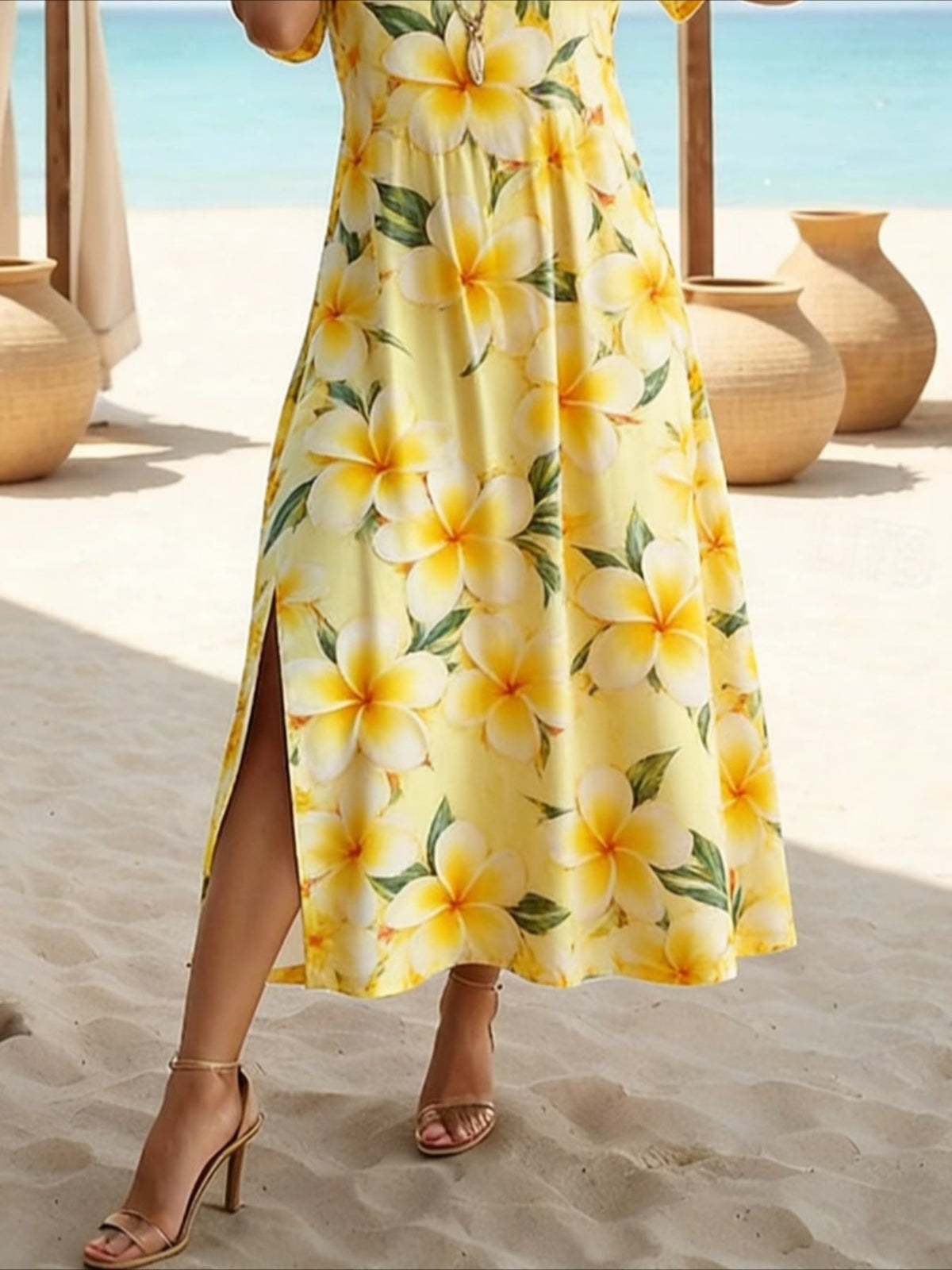 Patriotic Loose Fit Graphic Geometric Flag Short Sleeve Crewneck Maxi Dress
