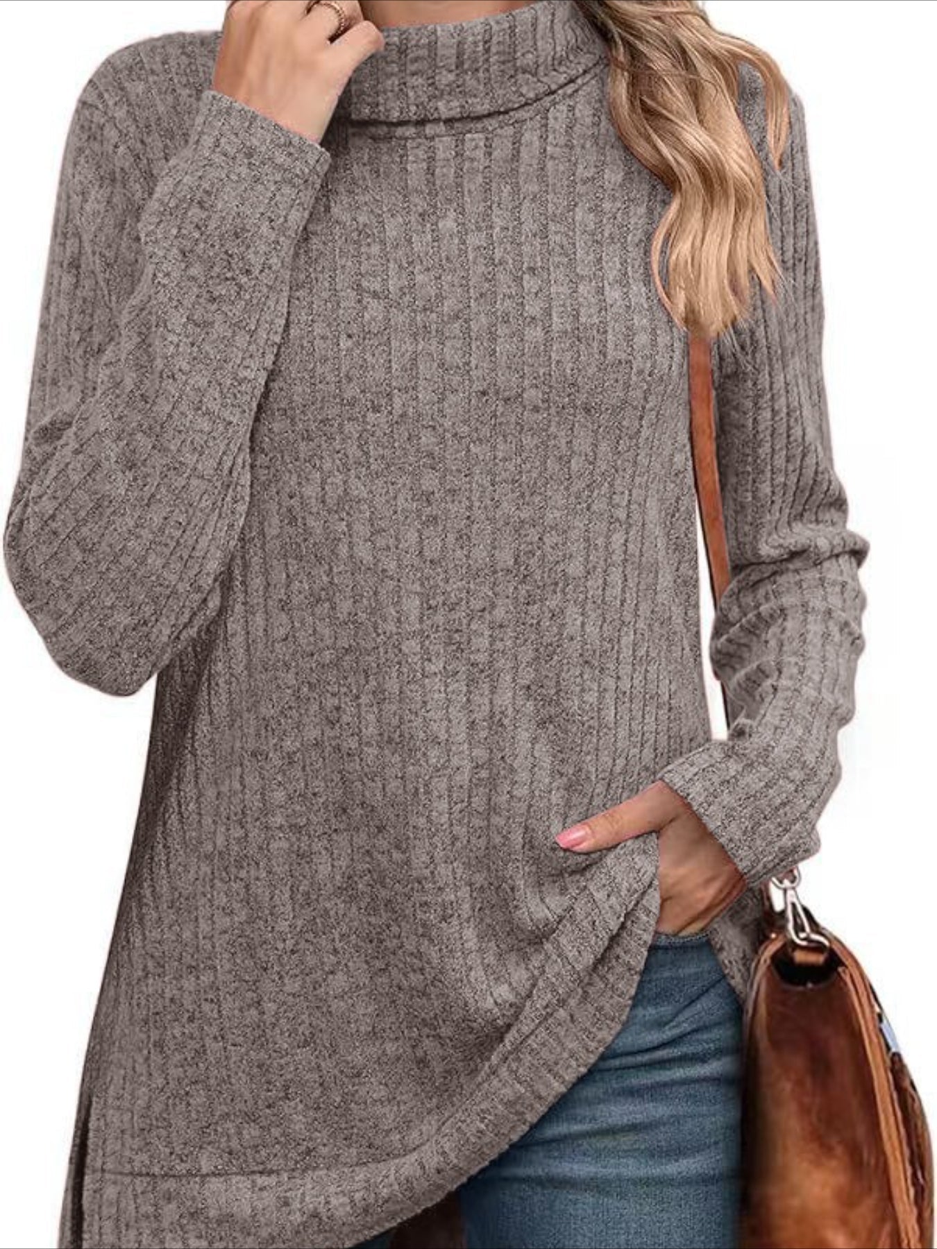 Pullover Turtle Neck Long Sleeve Sweater
