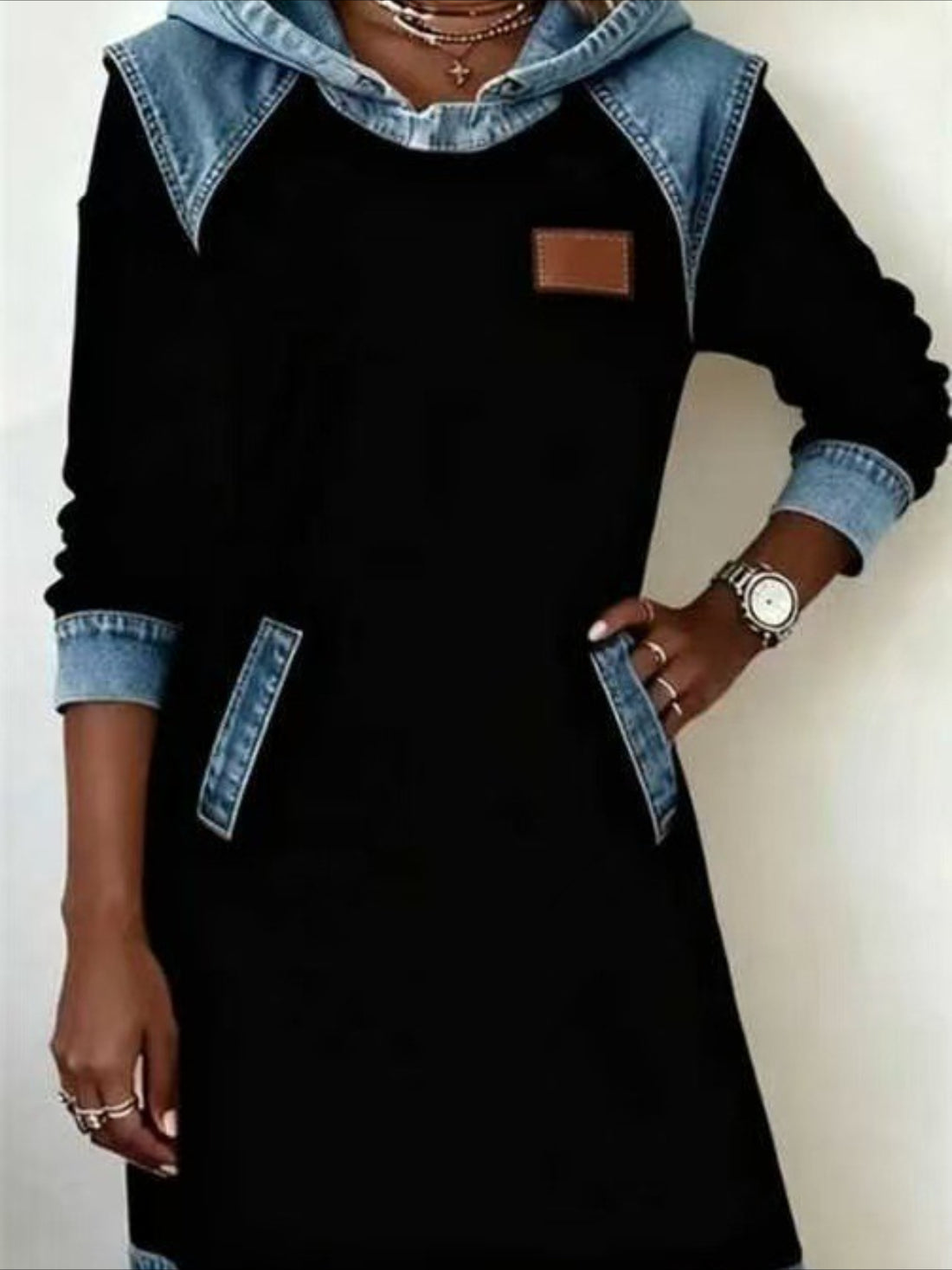 Fashion Modern Outdoor Vacation Daily Regular Fit Plain Long Sleeve Hooded Dress