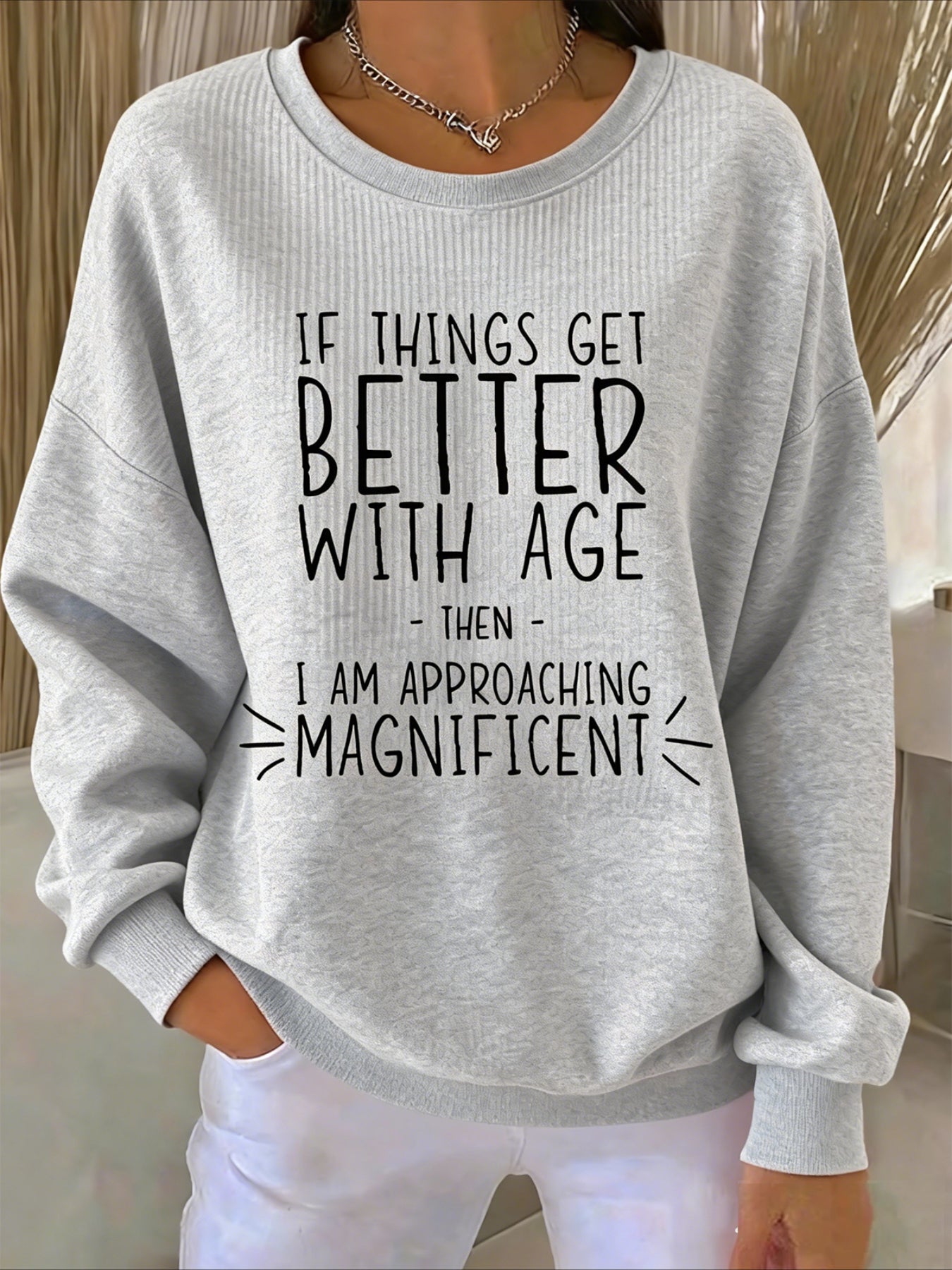 Printing Crew Neck Floral Long Sleeve Sweater Hoodie