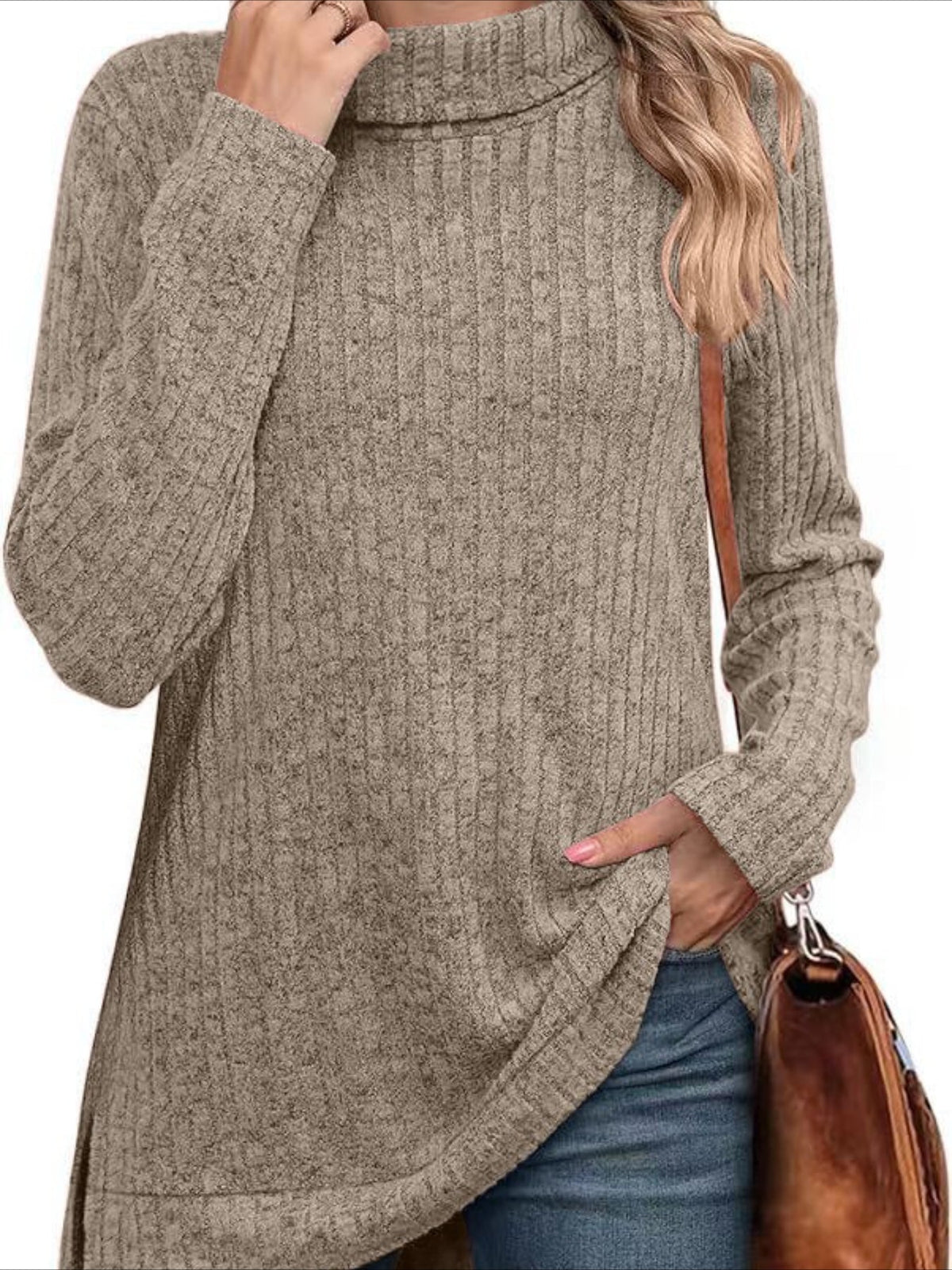 Pullover Turtle Neck Long Sleeve Sweater