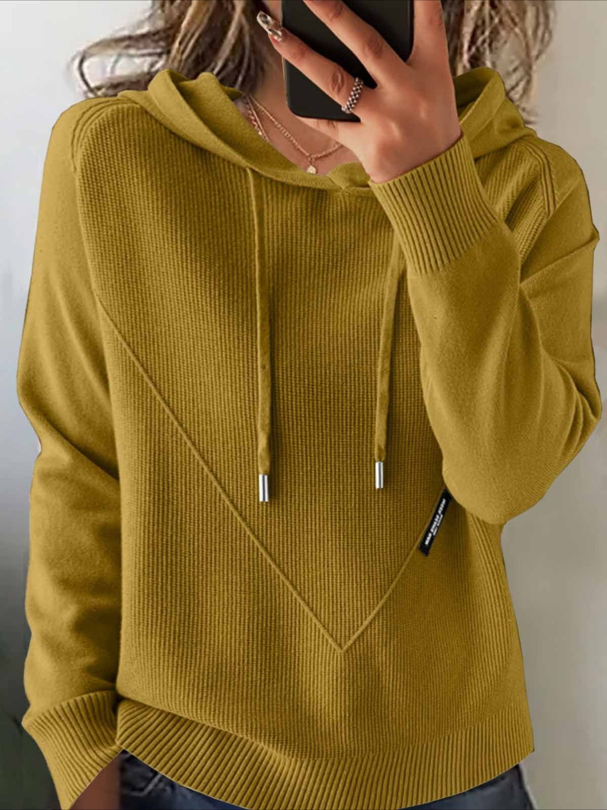 Plain Winter Vintage Long Sleeve Hoodie Sweater