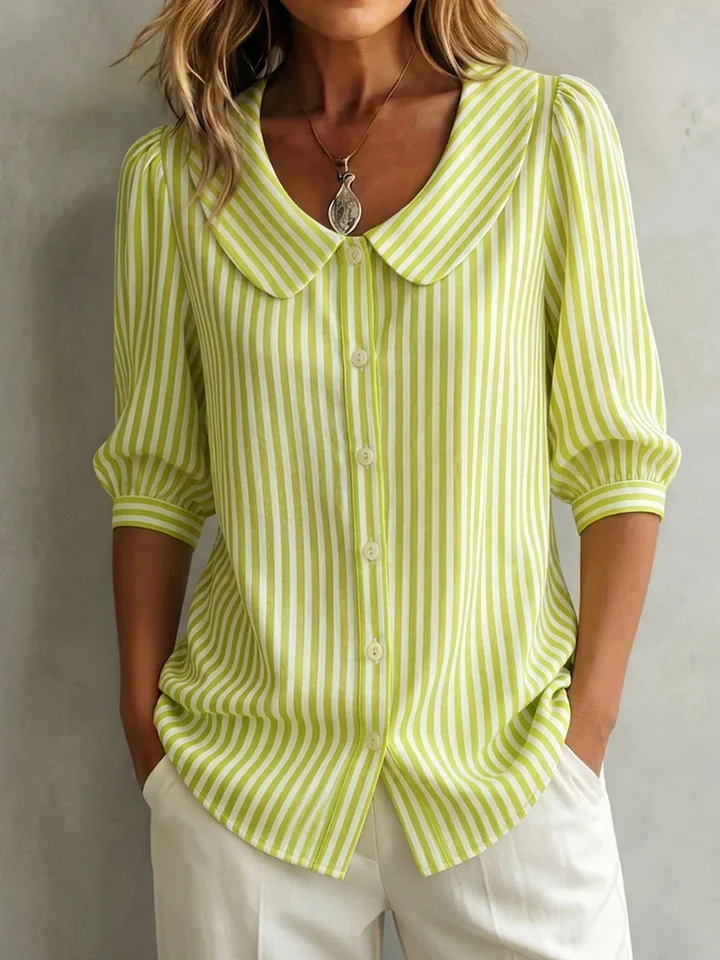 Crew Neck Short Sleeve Patterns Regular Loose Shirt