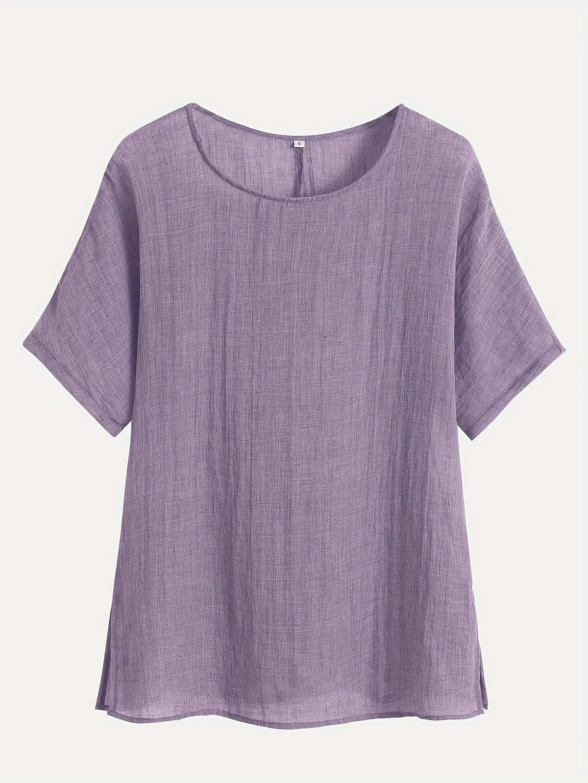Solid Crew Neck T-Shirt, Casual Short Sleeve Loose Comfy Top
