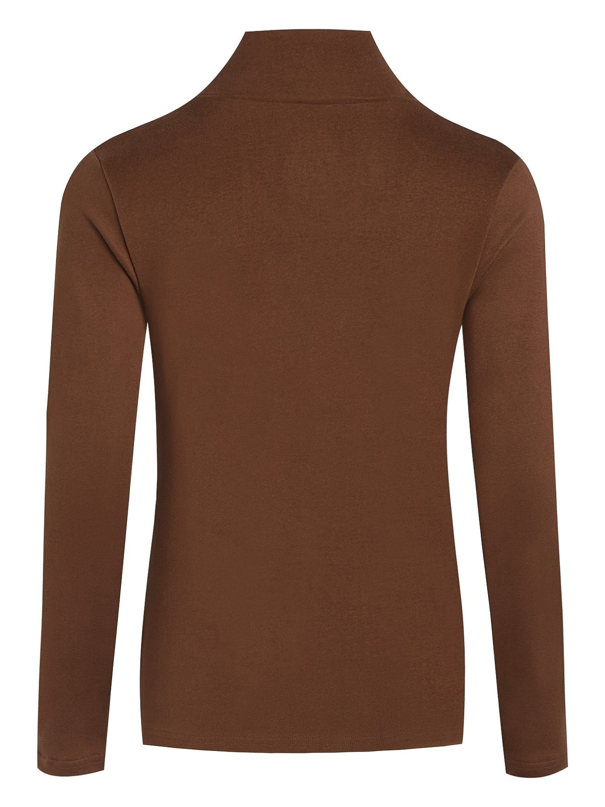 Solid Mock Neck T-Shirt, Casual Long Sleeve Top