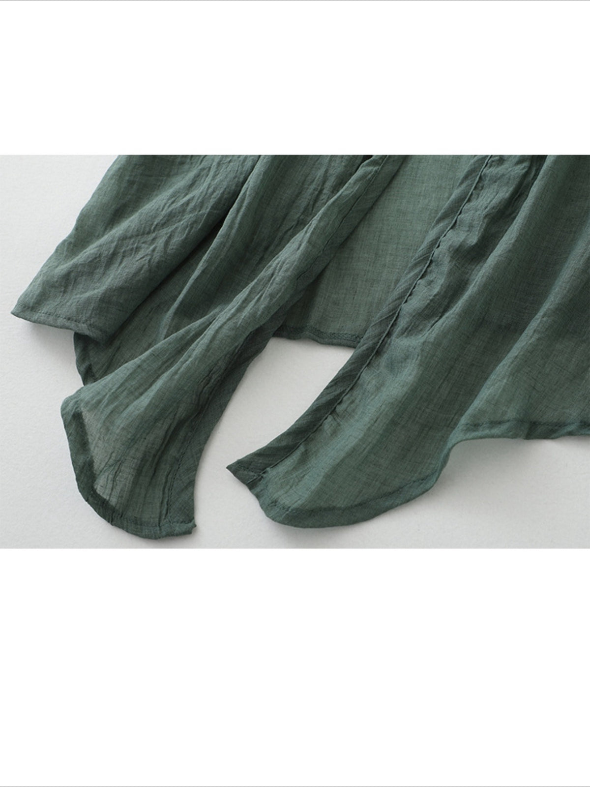 Long Loose Fit Casual Front Opening Short Sleeved and Linen Cover Lightweight and Linen Cardigan