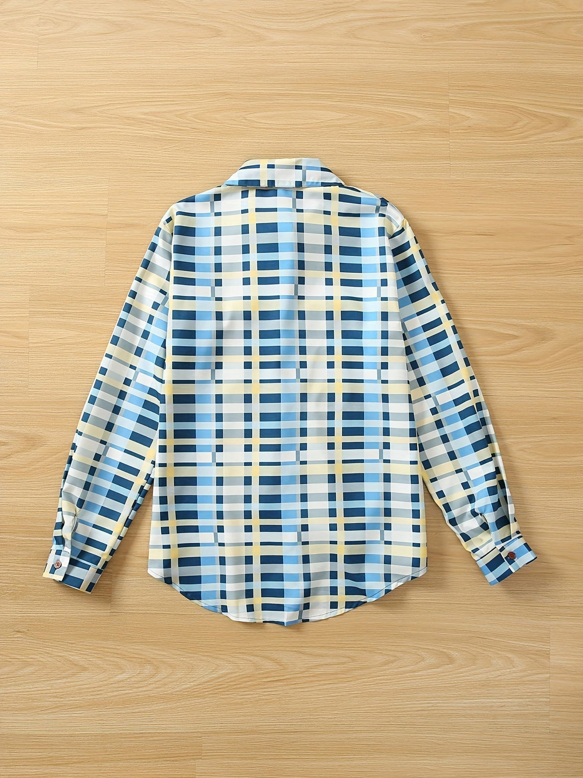 Colorful Plaid Print Shirt, Casual Long Sleeve Button Front Shirt With A Collar