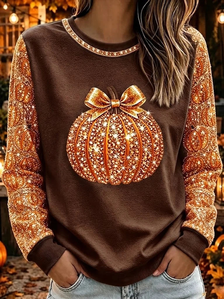 Printing Crew Neck Halloween Casual Sweatshirt