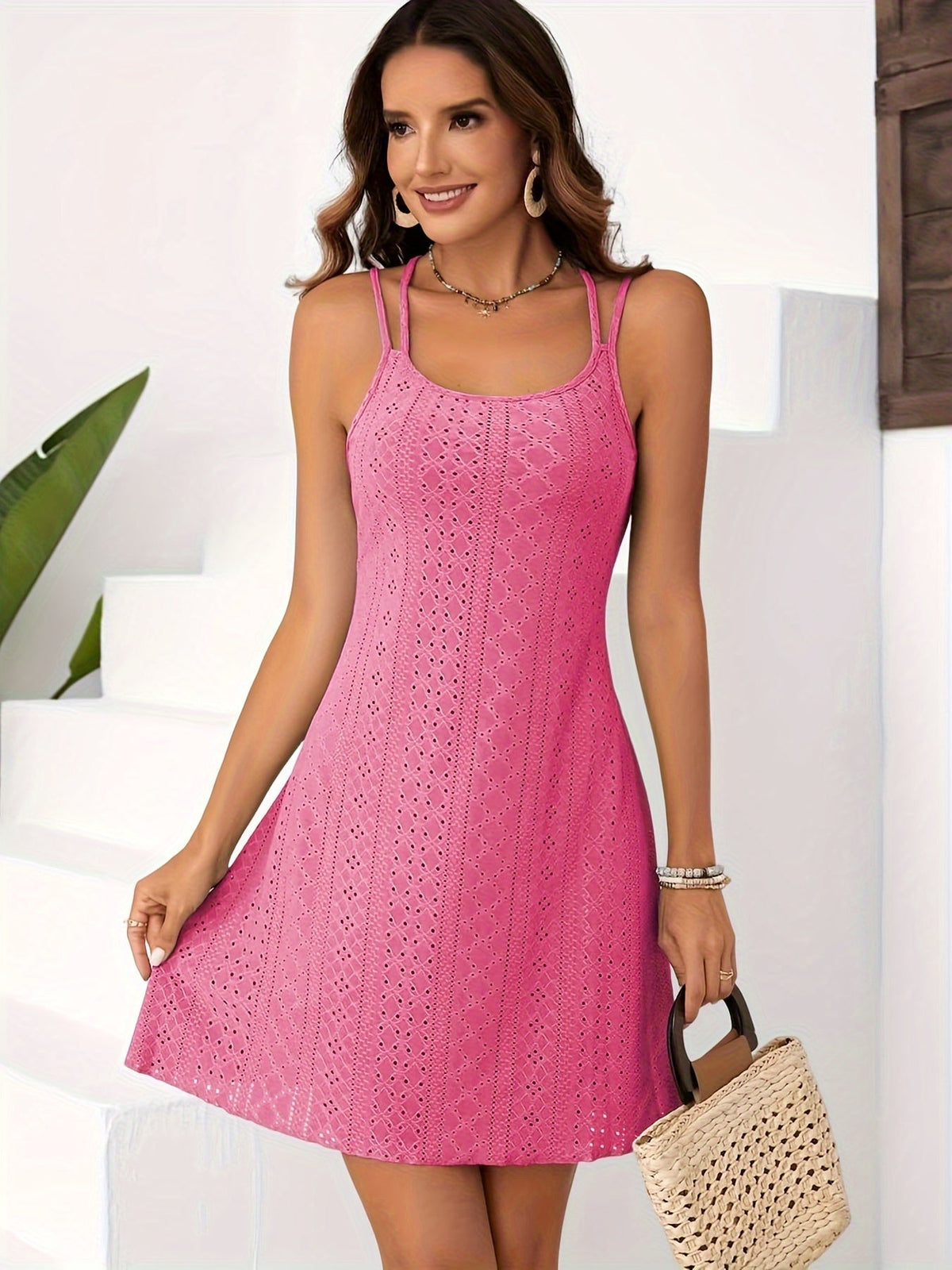 Elegant Sleeveless Lettuce Trim Dress