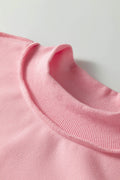 Light Pink Oversize Drop Shoulder Reversible Mock Neck Sweatshirt