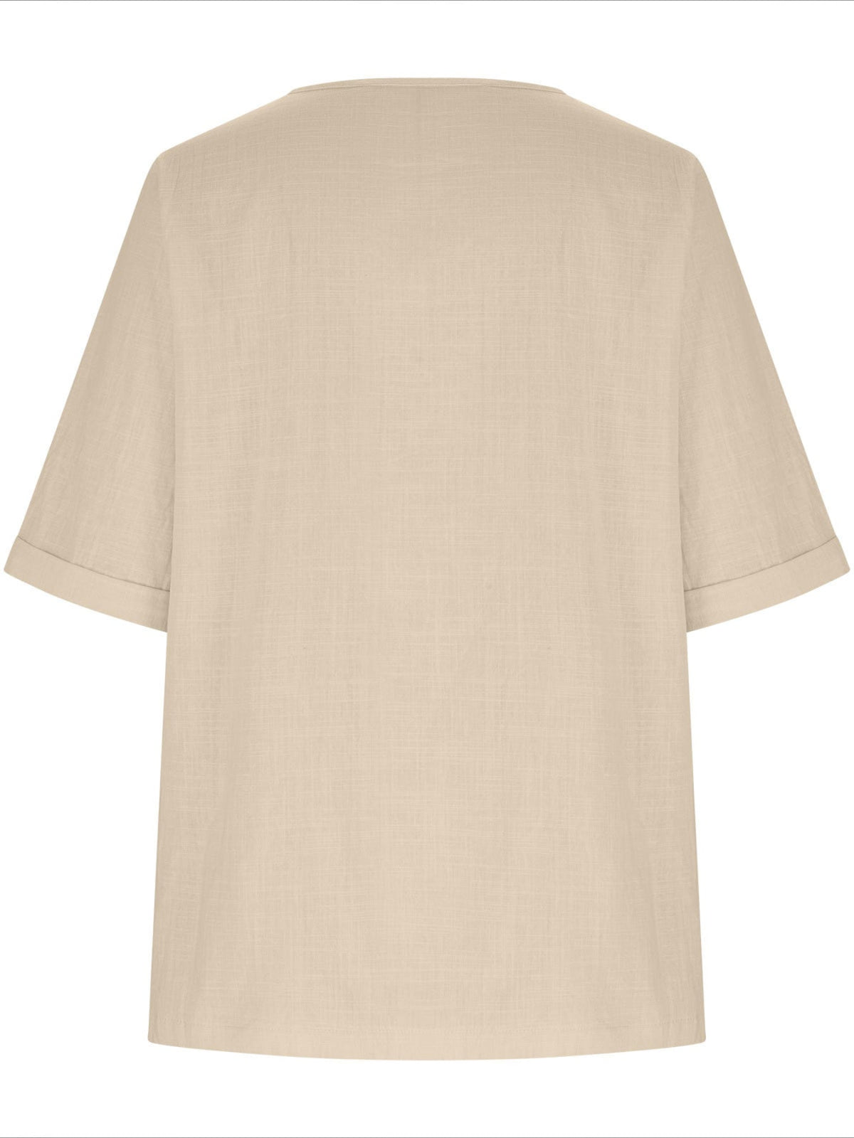 Vintage-Inspired Button-Up Round Neck Blouse with Puffed Sleeves